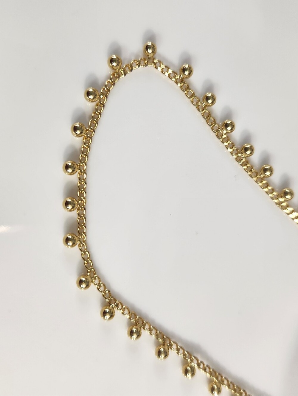 14k Gold Plated Bead Chain Necklace